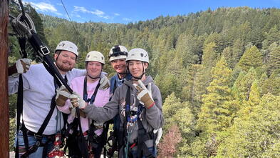 Noah and family on the zipline