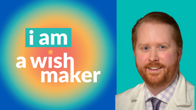 Dr rodgers in front of a teal background