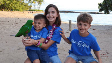 Max, mom, and brother with tucan