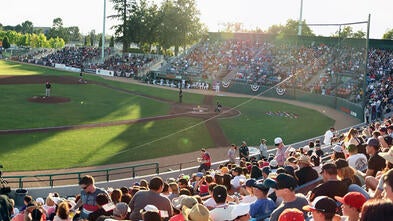 Fans watch a San Jose Giants game in Excite Ballpark