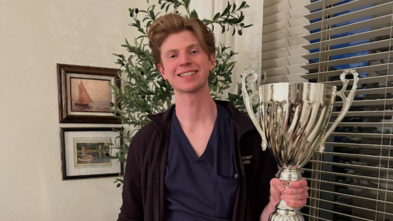 Zac recently received an award for nursing.