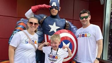 Wish kid Noah during his wish trip