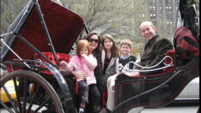 Wish kid Elizabeth and her family visiting New York City for her wish to stay at The Plaza