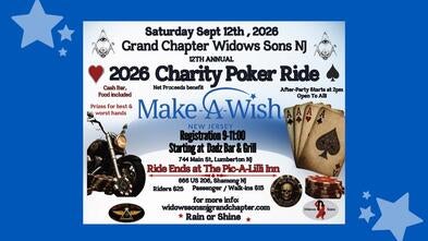 Image shows a flier for a charity poker ride