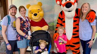 Wish kid Rowan on her wish with her family