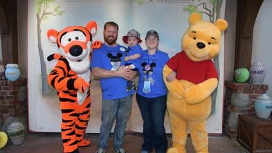 Wish kid Easton during his wish