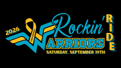 Rockin warriors ride logo teal and yellow