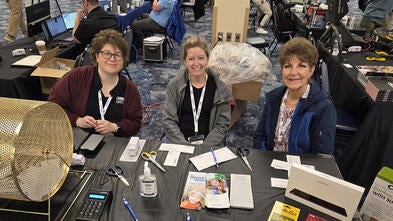 Pictured from left to right is Laurie Carano from Famous Supply and Make-A-Wish volunteers Emily Columbus and Nancy Morgan