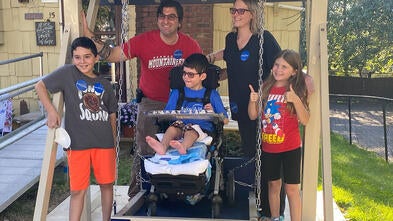 Neil's wish to have a wheelchair swing