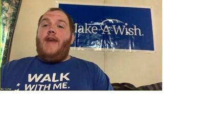 Ben appears by video from his home to discuss wish granting for Make-A-Wish Maine