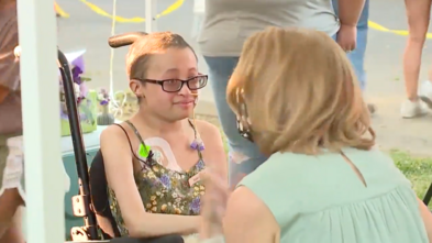 Sammie pictured with a friend at a celebration held in her honor in Land Park