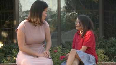 Sammie pictured with former ABC10 journalist and longtime friend Frances Wang