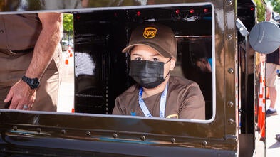 Mateo in his UPS Truck