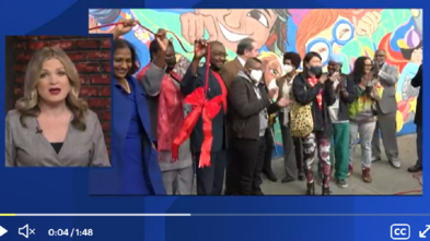 Make-A-Wish and Brookdale staff at community mural ribbon cutting