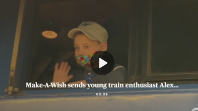 Alex conducting a train.