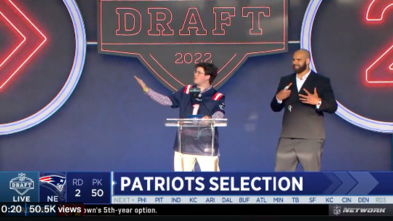 Ben announcing an NFL Draft Pick.