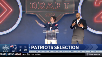 Ben announcing an NFL Draft Pick.