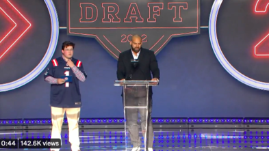 Ben announcing an NFL Draft Pick.