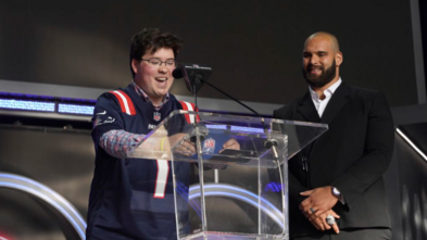 Ben announcing an NFL Draft Pick.