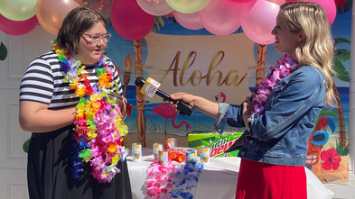 Good Day Sacramento Reporter Molly interviews wish kid Rusha