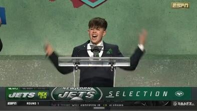 Wish kid Kyle, from Make-A-Wish Northeast New York, announces 1st Pick for the New York Jets