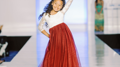 Wish kid, Mia on the runway at It's In The Bag 2024