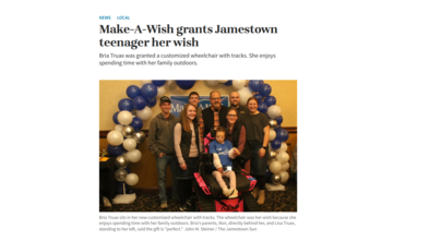 A photo of the Jamestown Sun article