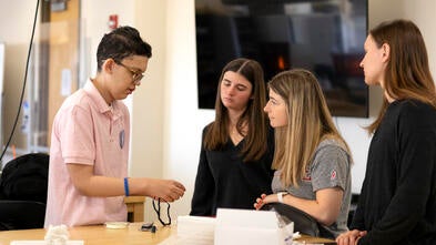 Jayden Works with Lampe BME students during his wish experience