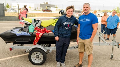 Wish kid Jaxson and his jet ski. 