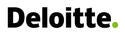 Deloitte in black text with a green period at the end
