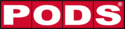 Pods logo on red background 
