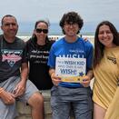 Kim donates monthly after her son's wish.