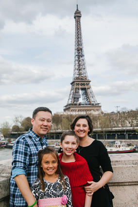 Wish kid Grace and family in Paris