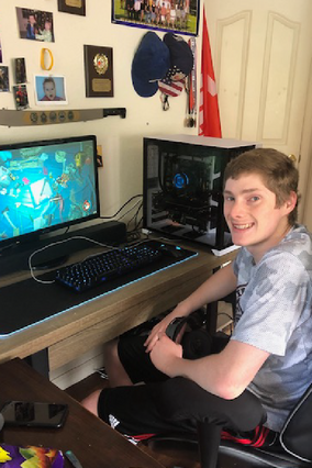 andrew with his computer