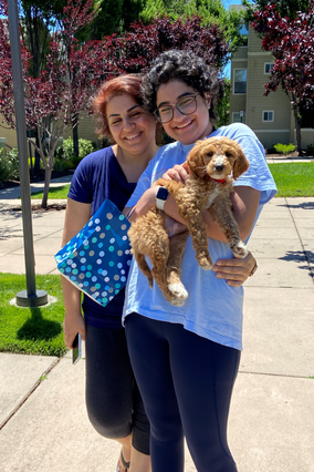 lena and shabnam with coco