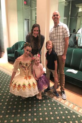 Ruby and family with Houston Ballet member