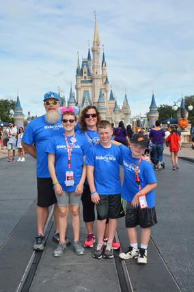 Wish sister and mom Brandy with Family in Walt Disney World