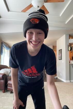 Keegan's reaction to learning his wish is coming true. 