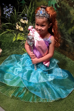 Olivia in princess dress