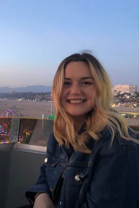 Intern Lizzie evening rooftop portrait photo