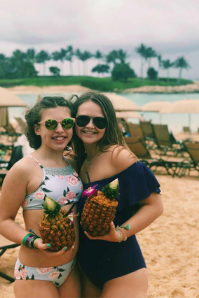 Wish Kid Marissa and Sister Julia in Hawaii