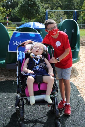Ivy and James Smiling at Park