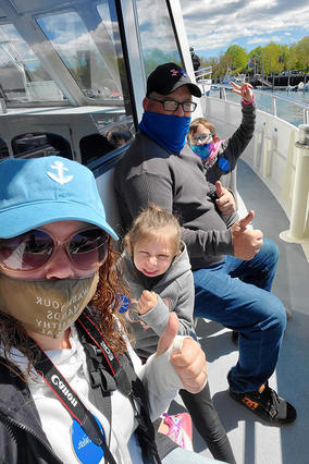 Wish Kid Skyla and Family on Whale Watching Boat