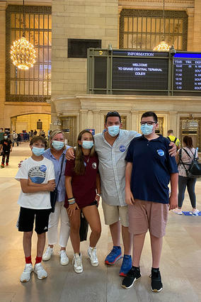Wish Kid Cole With Family at Grand Central Station