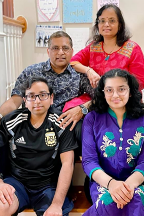 Neel with his family today.