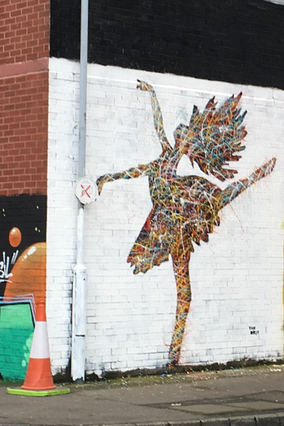 Mural of ballet dancer