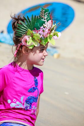 Wish kid Maggie wearing her mermaid crown