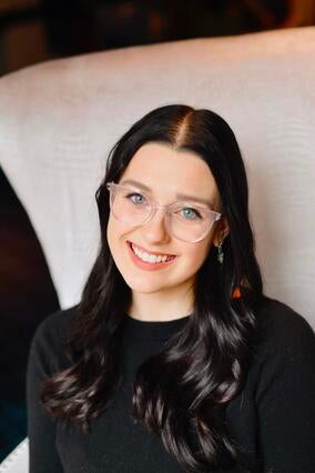 Summer smiling black hair and glasses