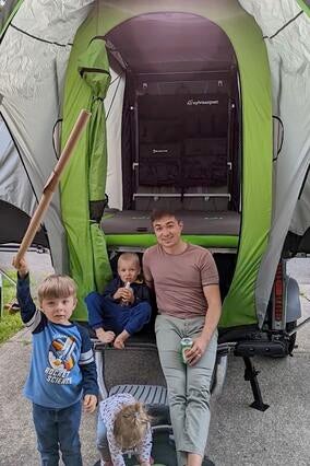 Levi with SylvanSport Camper — AKWA