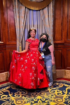 Jaylene with Princess Tiana at Walt Disney World